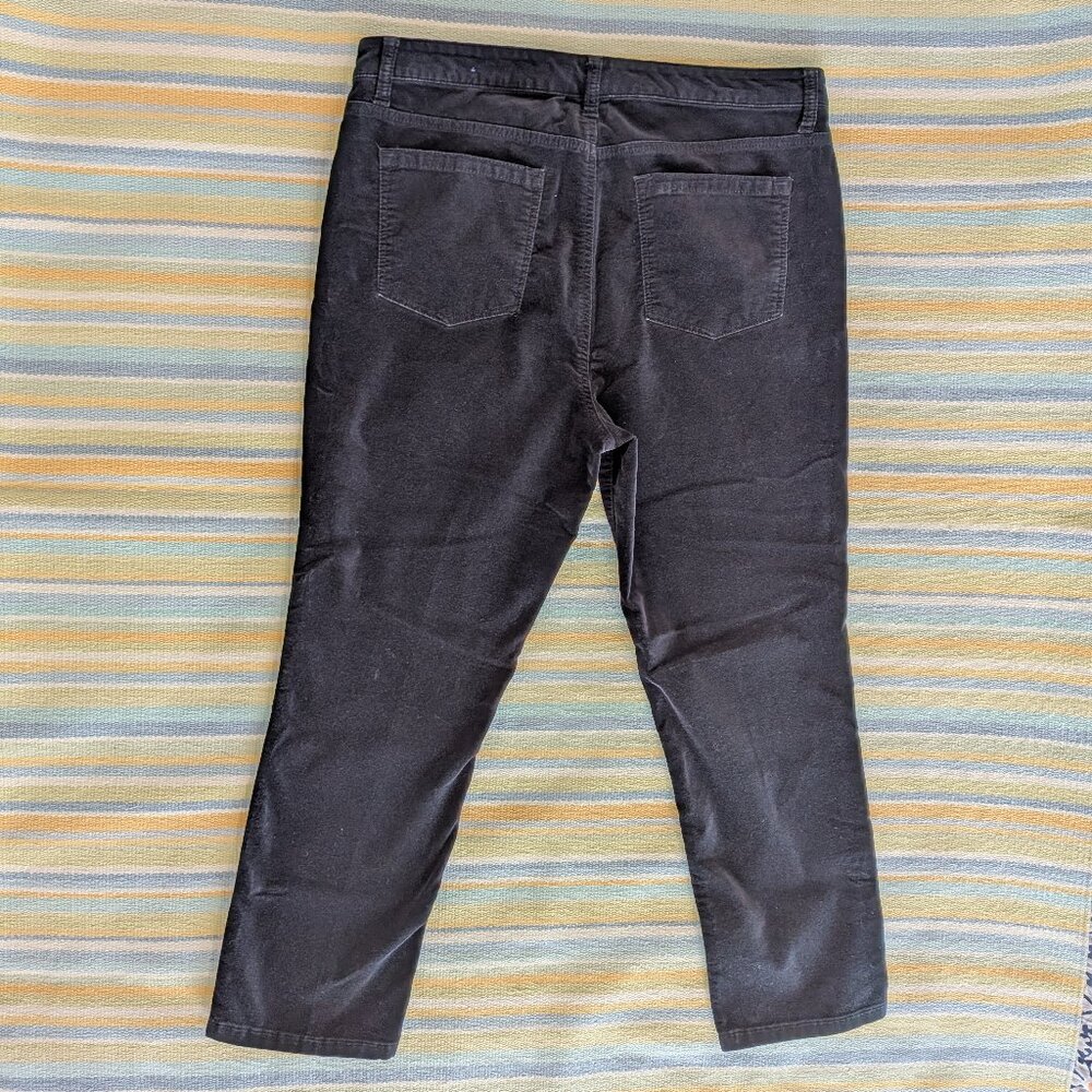 ⭐ Talbots High-Rise Straight Leg Black Velveteen Pants size 14P